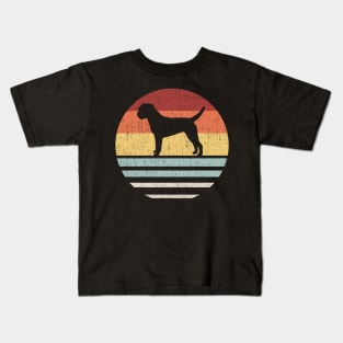 Vintage Retro Sunset Border Terrier Dog Mom And Dad Cute Dog Lover Owner Kids T-Shirt